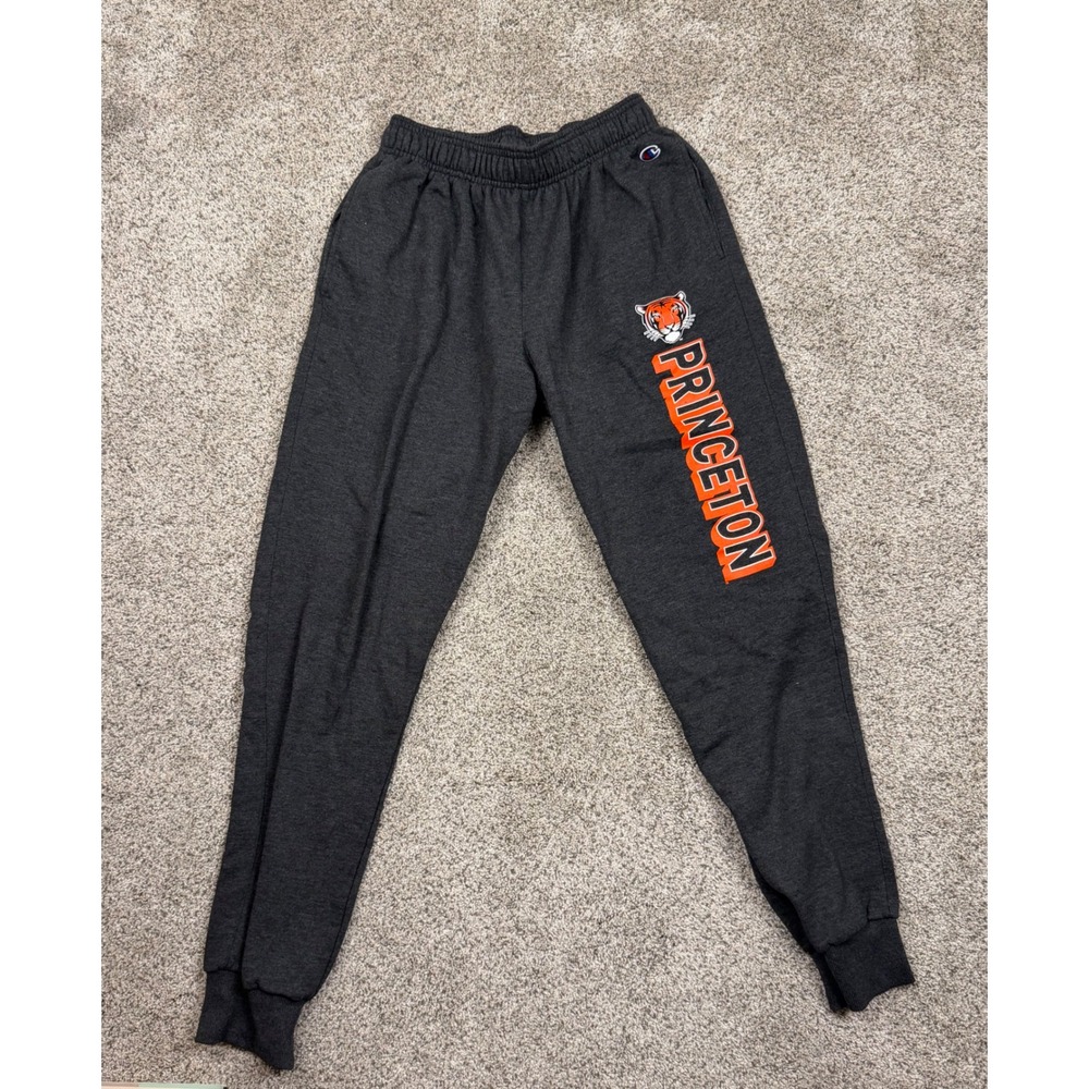 Champion Princeton University Tigers Sweatpants Mens Medium Gray Joggers Fleece